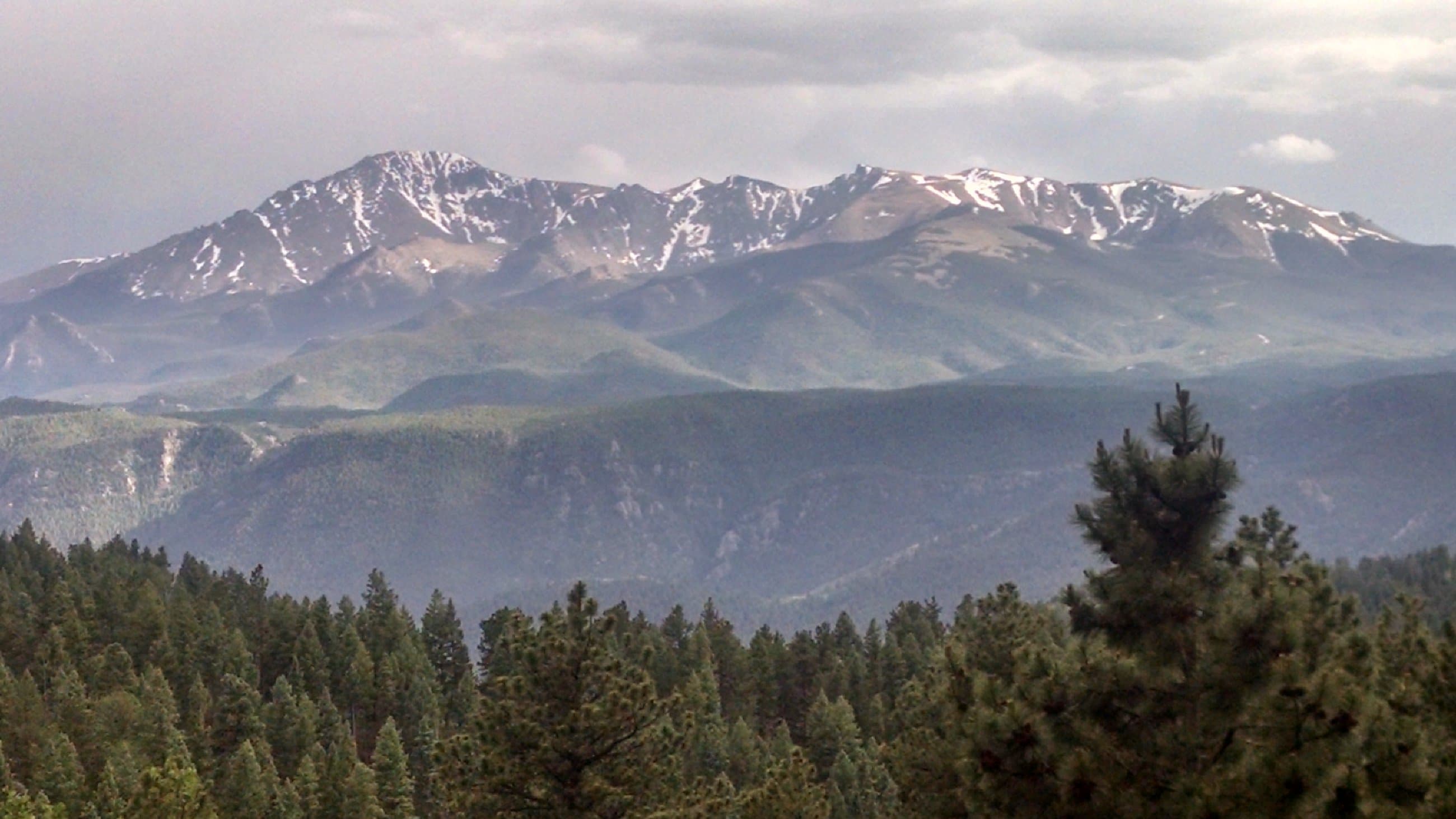 Snow-capped mountain range