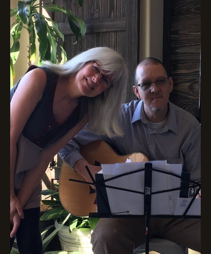 Dawna and Wylie leading worship together